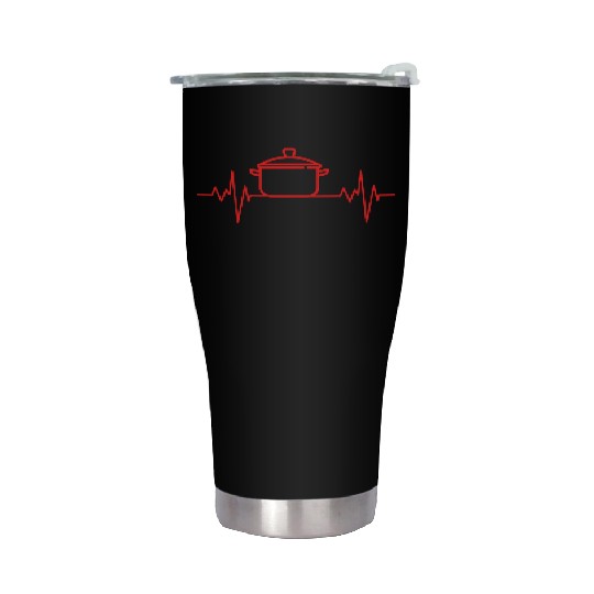 Passion Cooking / Eating / Baking Heartbeat ECG Stainless Steel Tumblers