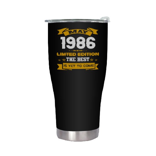 May 1986 Birthday Surprise Stainless Steel Tumblers