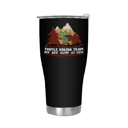 Turtle Hiking Team Mountain lover Wanderlust Stainless Steel Tumblers