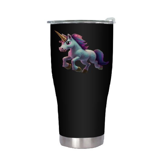 magic unicorn cartoon horse pony Stainless Steel Tumblers