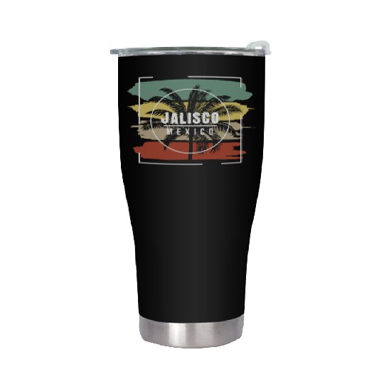 Jalisco Mexico Artistic Palm Tree Retro Stainless Steel Tumblers
