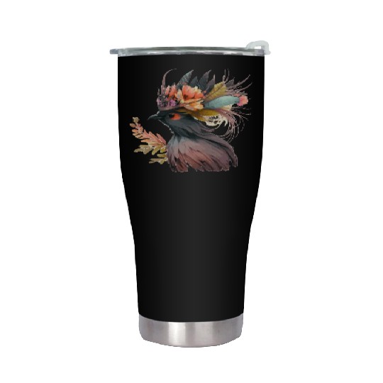 Cute Bird Of Paradise Bird Flower Crown Pet Birds Stainless Steel Tumblers