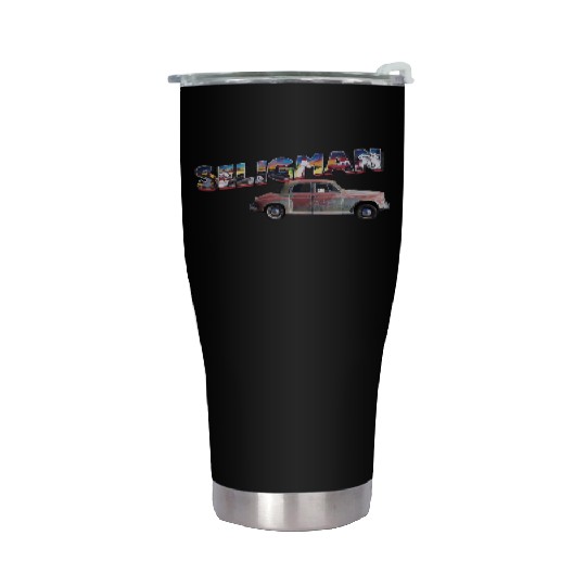 Old car city of Seligman in Arizonna, US Route 66 Stainless Steel Tumblers