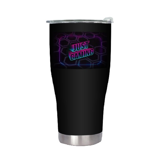 just gaming - neon 3D Stainless Steel Tumblers