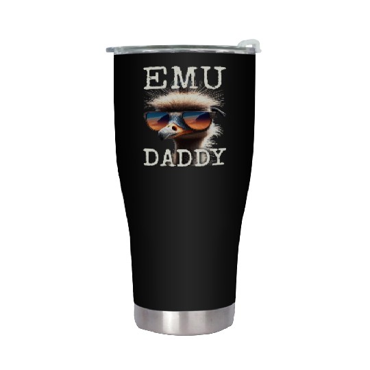 Emu Daddy Ostrich Bird Love Emus Fathers Day Emu Stainless Steel Tumblers