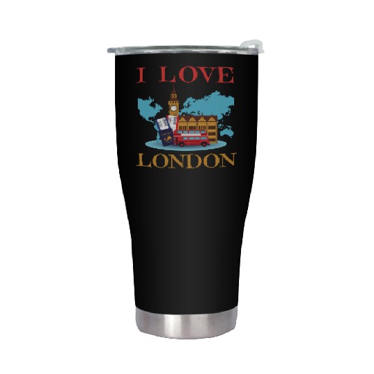 I Love London UK Travel more adventure Exploring Stainless Steel Tumblers