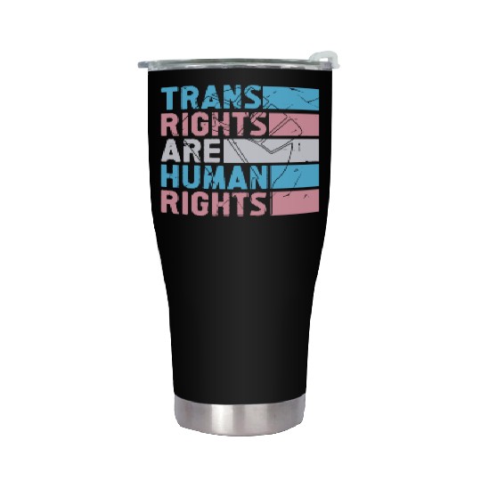 Trans Rights Are Human Rights Support LGBT Pride Stainless Steel Tumblers