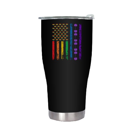 American Sports Rainbow Flag LGBT Pride Month Stainless Steel Tumblers