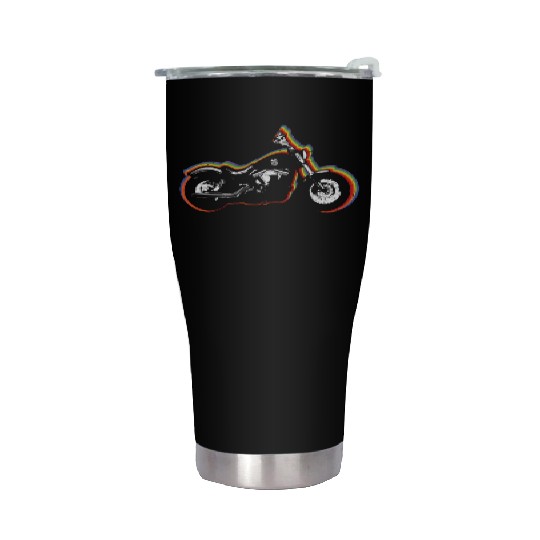 Motorcycle Gay LGBTQ Rainbow LGBT Pride Month Stainless Steel Tumblers