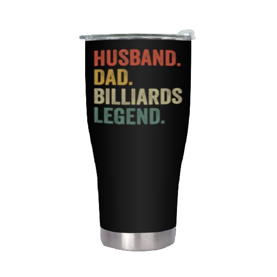 Pool Player Funny Husband Dad Billiards Legend Stainless Steel Tumblers