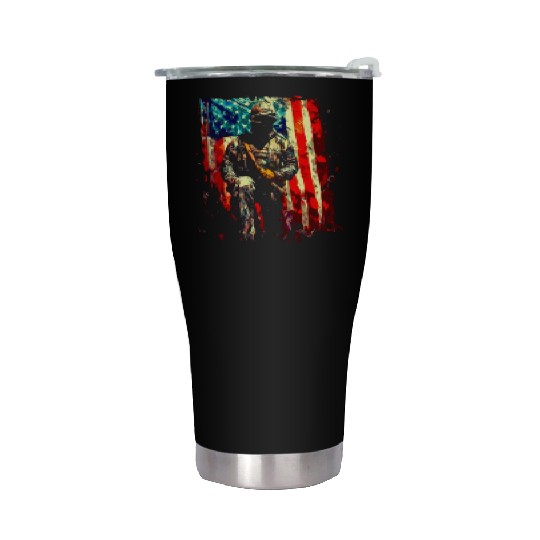 Veteran American Soldier Stainless Steel Tumblers