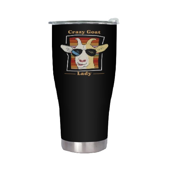 Crazy Goat Lady Goat Lover Stainless Steel Tumblers