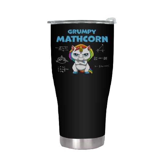 Funny Math Teacher Grumpy Unicorn Stainless Steel Tumblers
