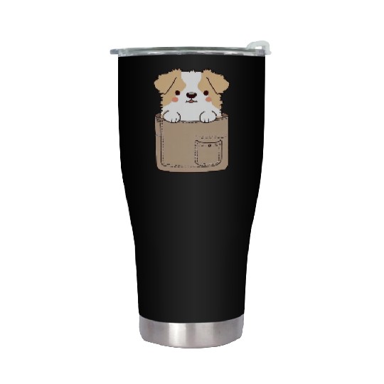 Dog in pocket funny puppy for dog lovers Stainless Steel Tumblers