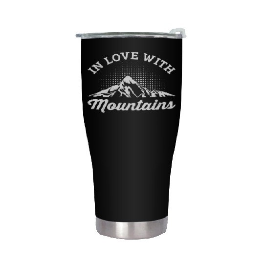 In love with this Mountains lover Hiking Stainless Steel Tumblers