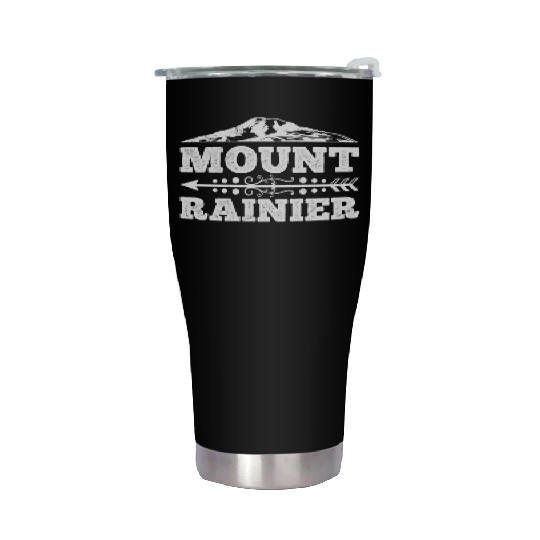 Mount Rainier climber Hiker Mountains Stainless Steel Tumblers