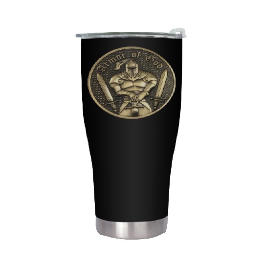 Armor of god christian knight Stainless Steel Tumblers