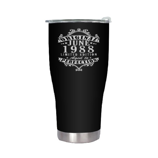 June 1988 Anniversary June Stainless Steel Tumblers