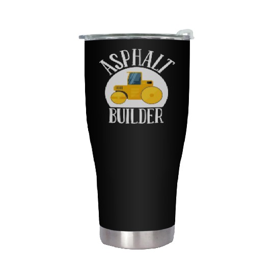 asphalt builder street builder construction worker Stainless Steel Tumblers