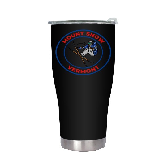 Retro Cool Skiing Mount Snow Vermont Souvenir Stainless Steel Tumblers