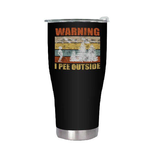 Wanderlust funny I love peeing outside Stainless Steel Tumblers