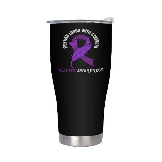 Lupus Awareness Lupus Fighter Stainless Steel Tumblers