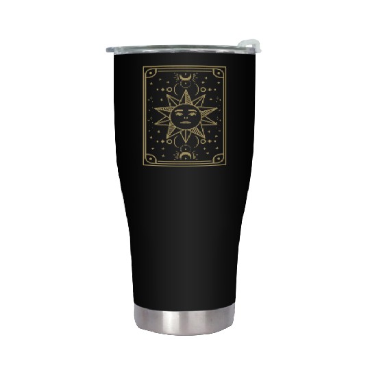 Gothic symbol sun Astrology tarot card Stainless Steel Tumblers