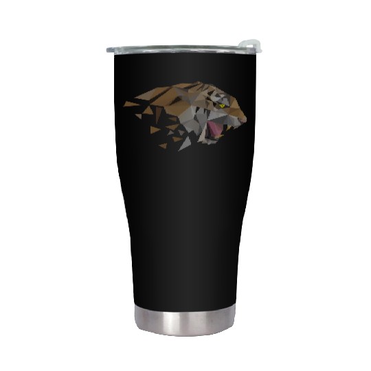 Low Poly Triangular Tiger Head Wild Animal Stainless Steel Tumblers