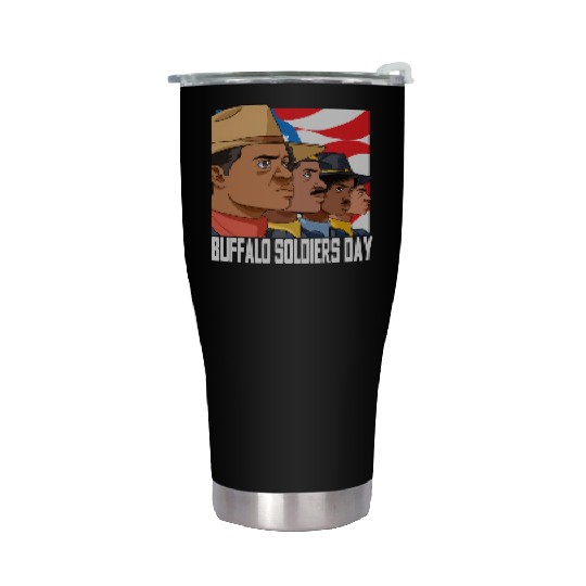 National Buffalo Soldiers Day July 28Th Patriotic Stainless Steel Tumblers