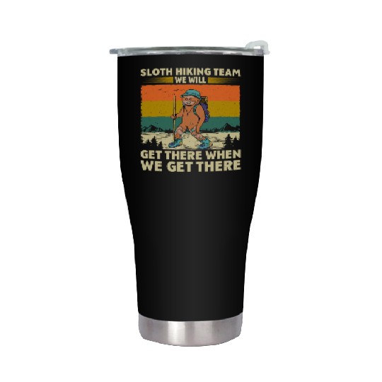 Sloth Hiking Team Wanderlust funny Mountaineer Stainless Steel Tumblers