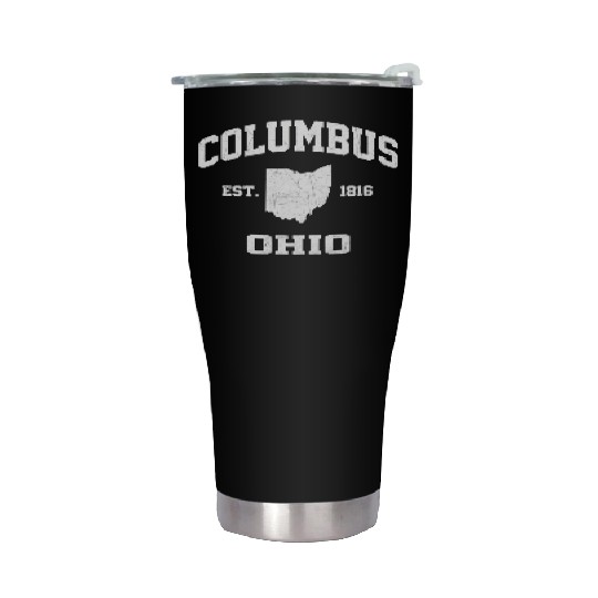 Columbus Ohio Oh State Athletic Style Stainless Steel Tumblers