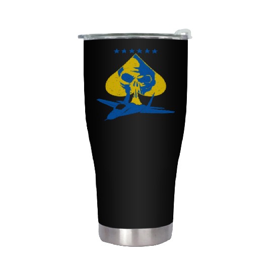The Ghost Of Kyiv Kiev Ukraine Ace Fighter Pilot Stainless Steel Tumblers