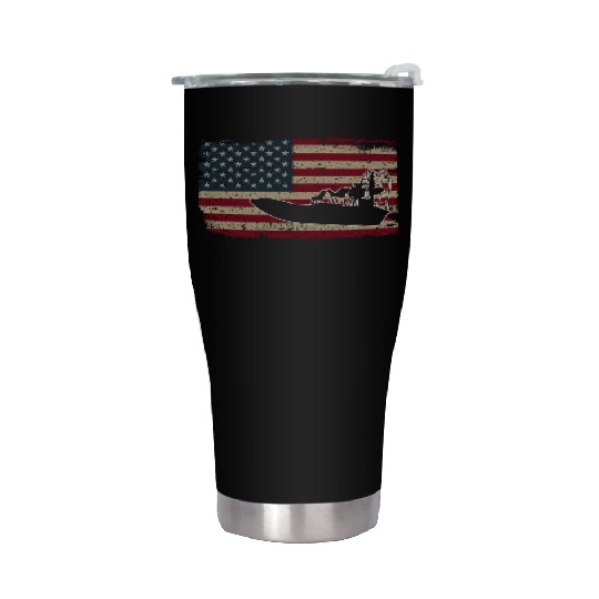 Airboat America Flag I Patriotic Airboat Captain R Stainless Steel Tumblers