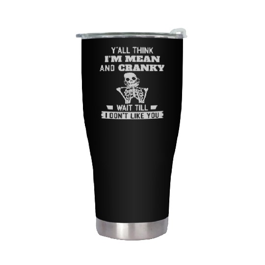 Y’all Think I’m Mean And Cranky Stainless Steel Tumblers