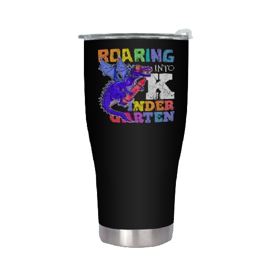 Roaring into Kindergarten Dragon Back to School Gi Stainless Steel Tumblers