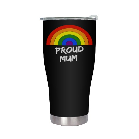 Proud LGBT Mum Love Fun Mothers Day Gay Pride Mont Stainless Steel Tumblers