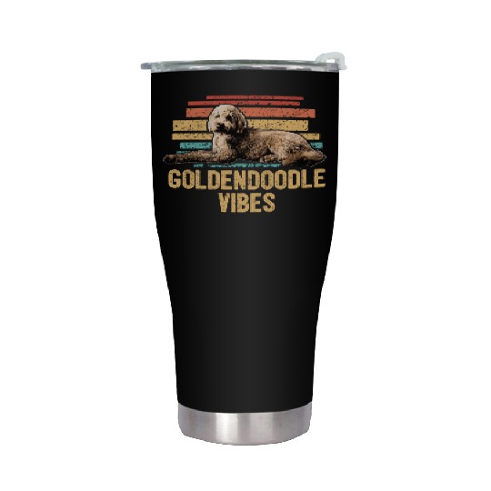 Goldendoodle Vibes Cute Dog Mom Doodle Dog Dad Stainless Steel Tumblers
