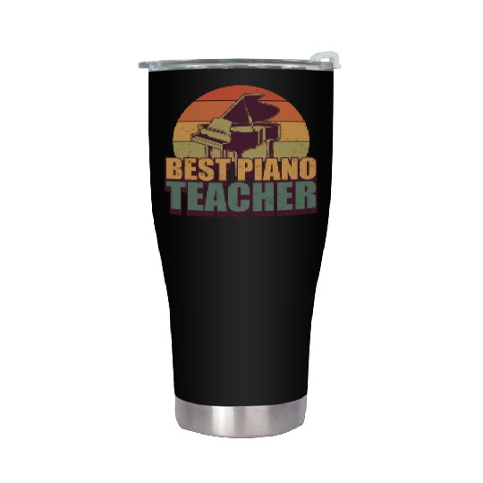 Retro Pianist Best Piano Teacher Stainless Steel Tumblers
