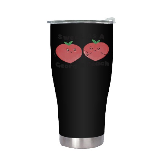 Sweet As A Georgia Peach Cute Funny Southern Stainless Steel Tumblers