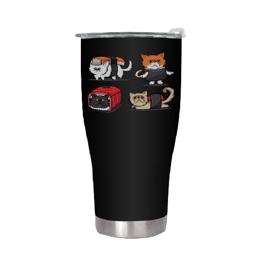 Sushi Persian Cat For Funny Cat Lover Sushi Lover Stainless Steel Tumblers