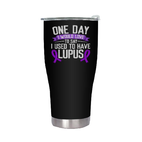 Lupus Awareness Month Purple Ribbon I Used To Stainless Steel Tumblers
