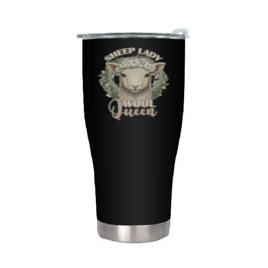Sheep Lady Wool Queen Spring Flower Animal Funny F Stainless Steel Tumblers