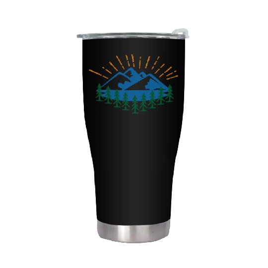 Blue Mountain And Forest Stainless Steel Tumblers