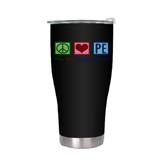 Peace Love Pe Teacher Physical Education Stainless Steel Tumblers