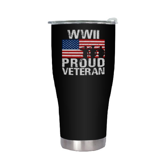 Proud Wwii World War Ii Veteran For Military Stainless Steel Tumblers