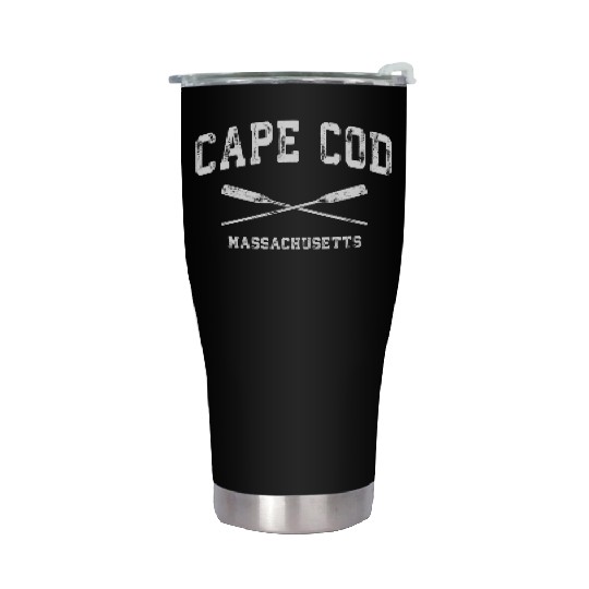Cape Cod Massachusetts Nautical Crossed Oars Stainless Steel Tumblers