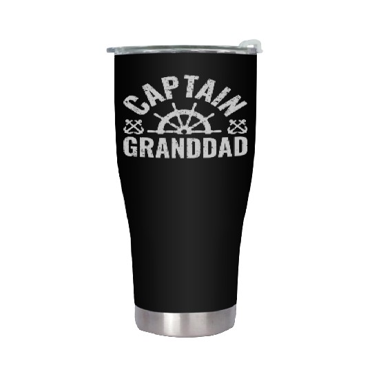 Captain Granddad Boat Owner Lake Boating Father'S Stainless Steel Tumblers