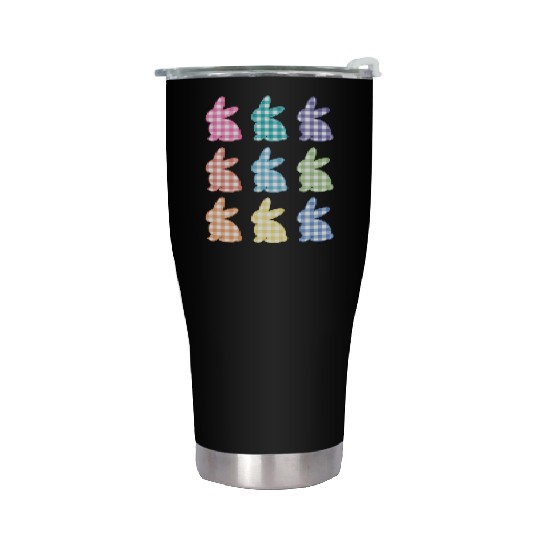Easters For Plaid Easter Bunny Gingham Stainless Steel Tumblers