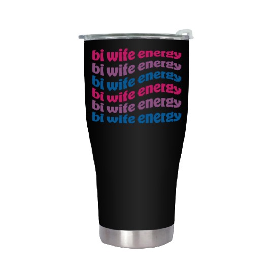 Bi Wife Energy Gay Pride Lesbian Lgbtq Stainless Steel Tumblers