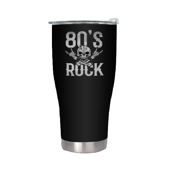 80S Rock And Roll Distressed Music Guitar Band Stainless Steel Tumblers